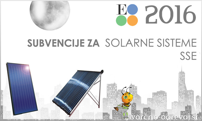 Subvencije Eko sklad 2016 za solarni sistem SSE - javni razpis 37SUB-OB16