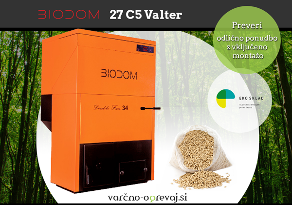 BIODOM | Zanesljiv in učinkovit kotel na pelete: BIODOM 27 C5 Valter